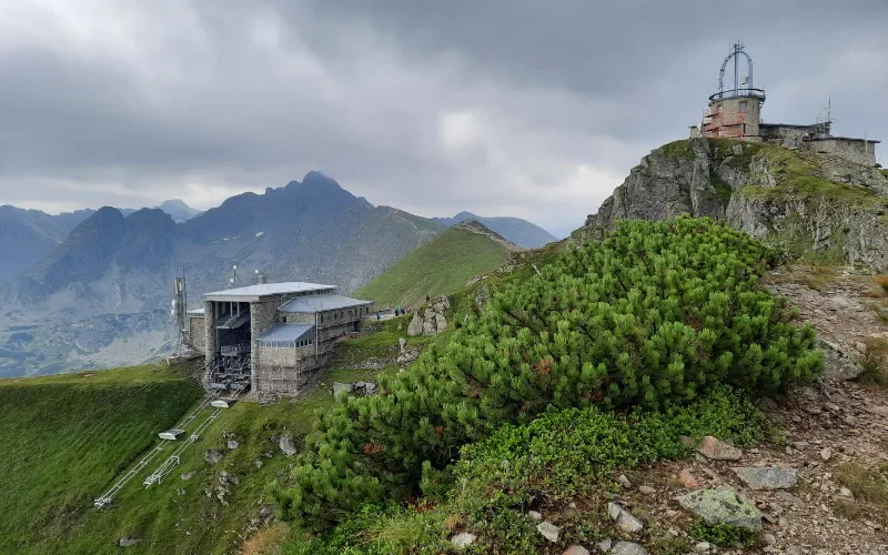 Górna stacja kolejki na Kasprowym Wierchu - obszar objęty mapą projektową.