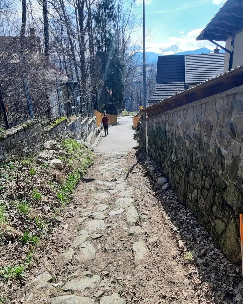 Stabilizacja punktów granicznych wytyczonej służebności drogowej w Zakopanem.